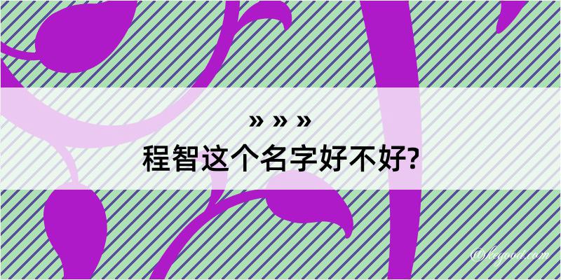 程智这个名字好不好?