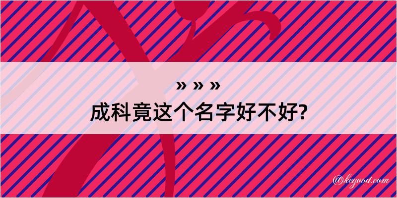 成科竟这个名字好不好?