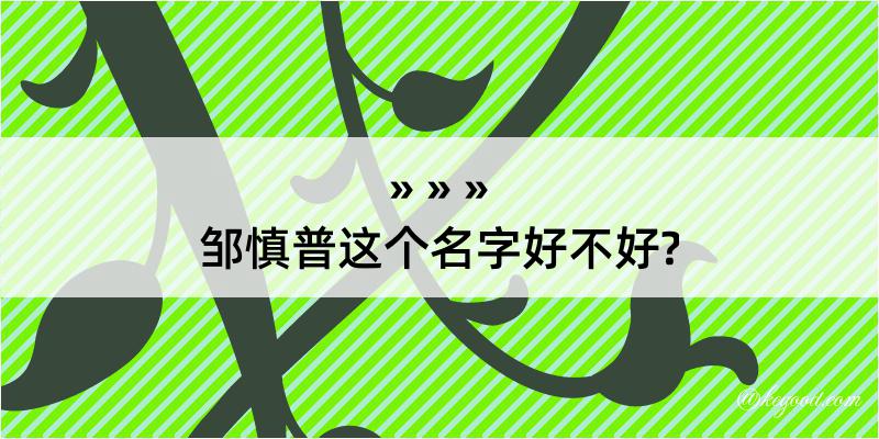 邹慎普这个名字好不好?