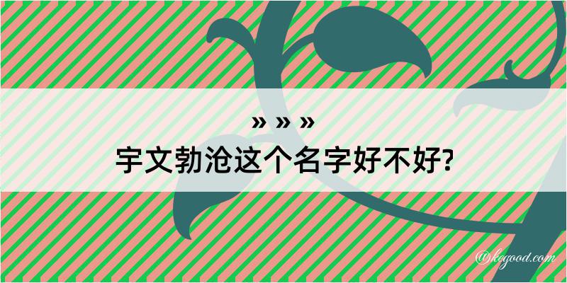 宇文勃沧这个名字好不好?