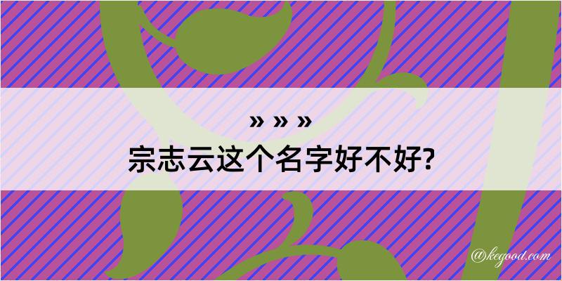 宗志云这个名字好不好?