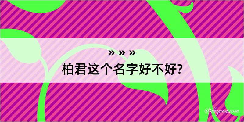 柏君这个名字好不好?