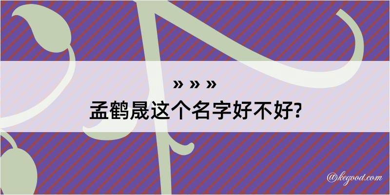 孟鹤晟这个名字好不好?