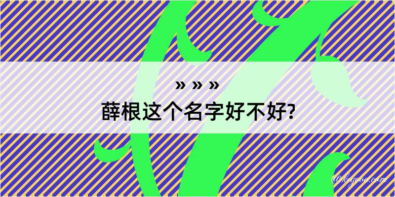 薛根这个名字好不好?