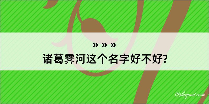 诸葛霁河这个名字好不好?