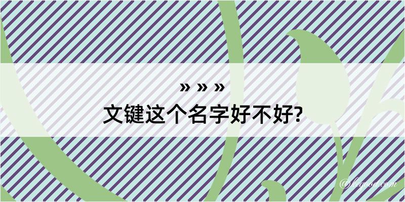 文键这个名字好不好?