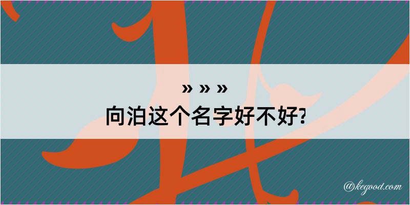 向泊这个名字好不好?