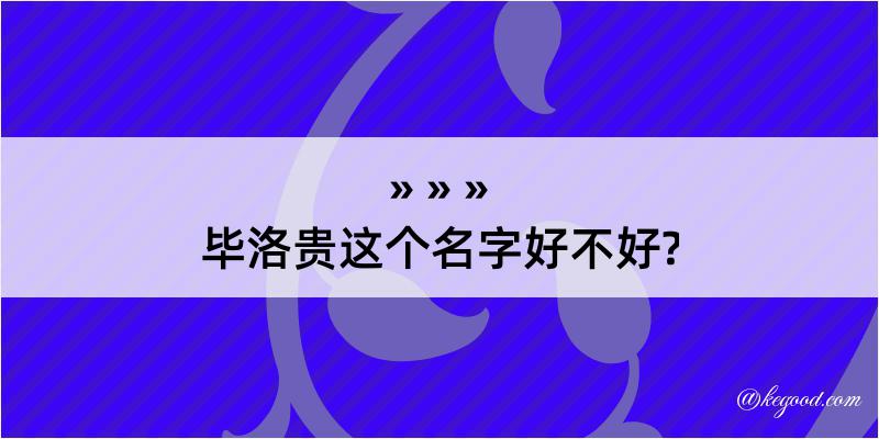 毕洛贵这个名字好不好?