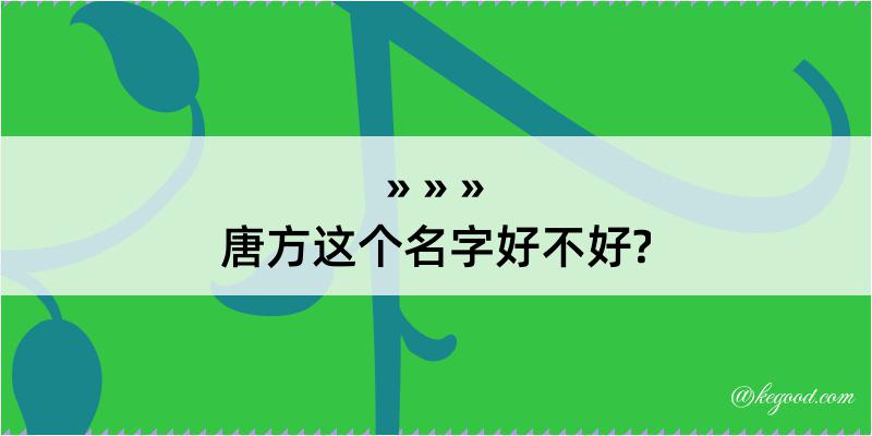 唐方这个名字好不好?