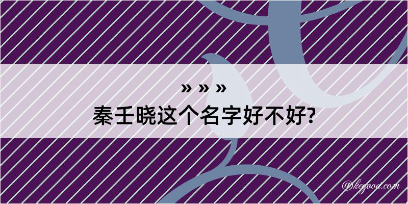 秦壬晓这个名字好不好?