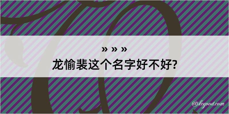 龙愉裴这个名字好不好?