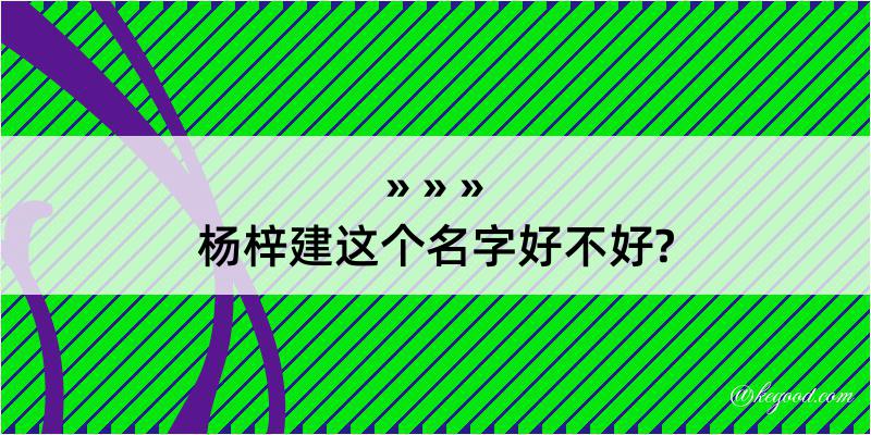 杨梓建这个名字好不好?