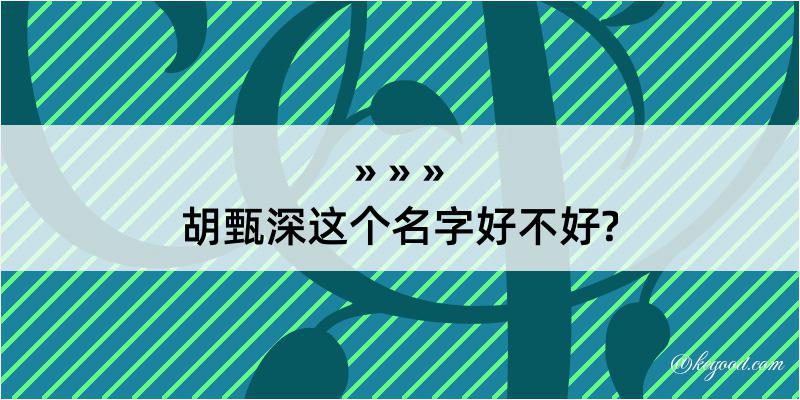 胡甄深这个名字好不好?