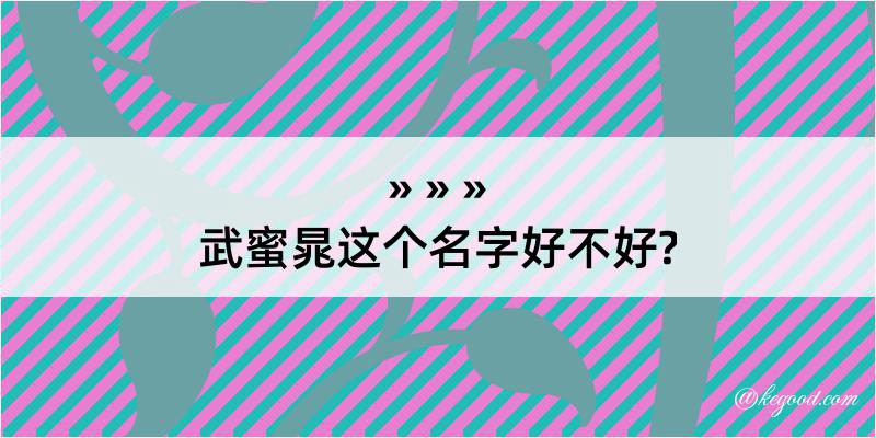 武蜜晁这个名字好不好?