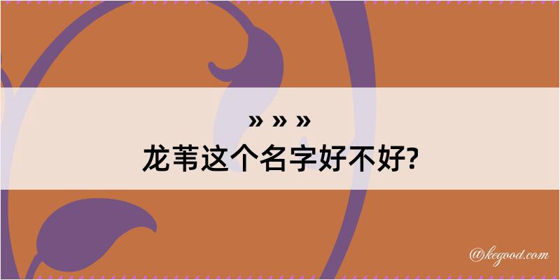 龙苇这个名字好不好?