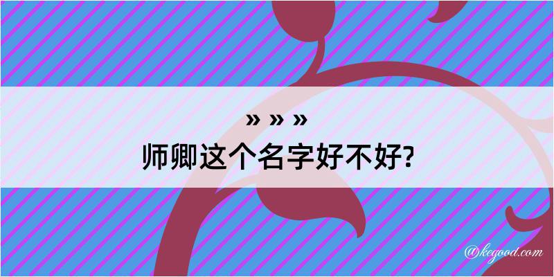 师卿这个名字好不好?