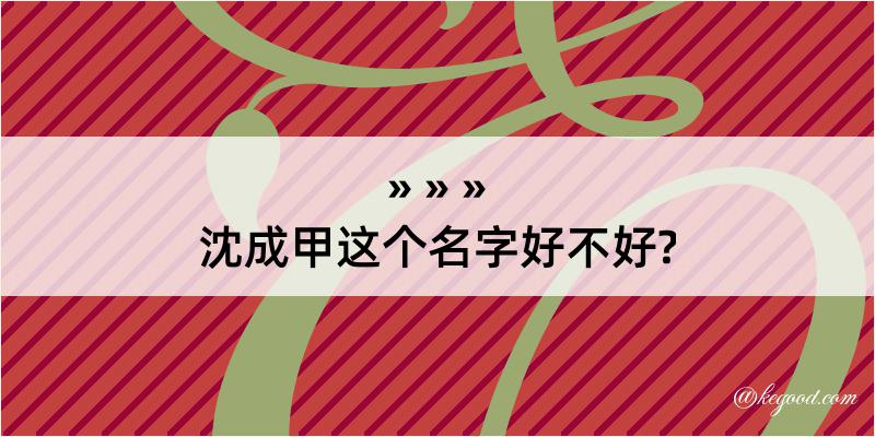 沈成甲这个名字好不好?