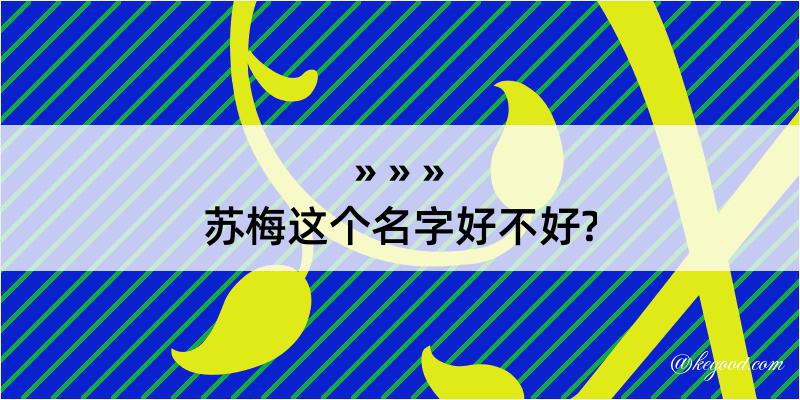 苏梅这个名字好不好?