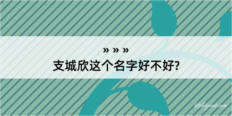 支城欣这个名字好不好?