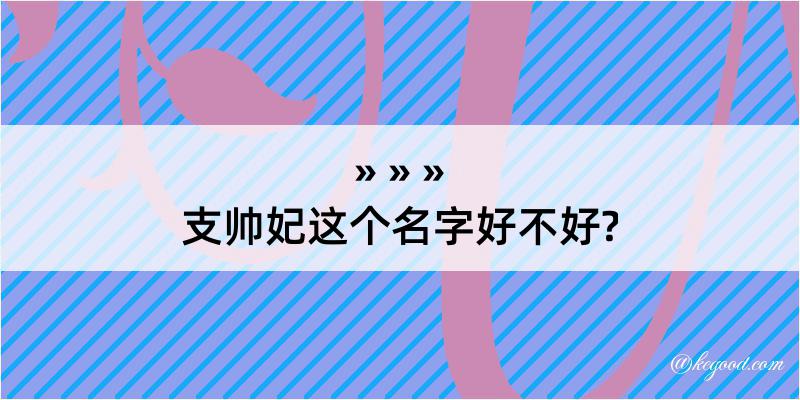 支帅妃这个名字好不好?