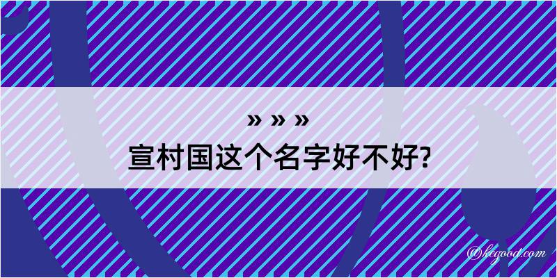 宣村国这个名字好不好?