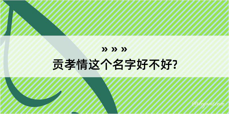 贡孝情这个名字好不好?