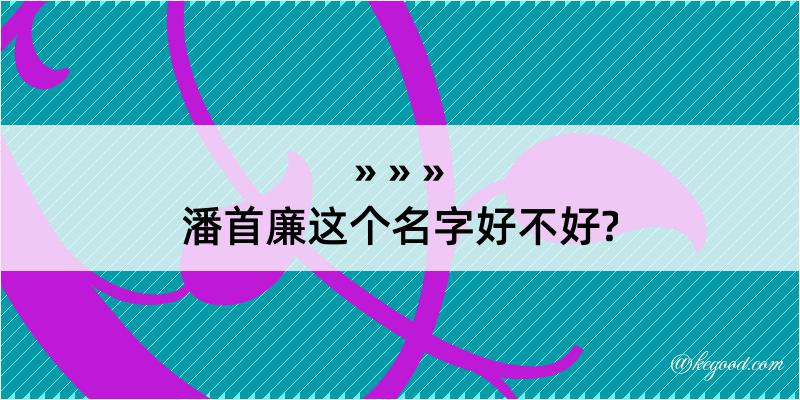 潘首廉这个名字好不好?