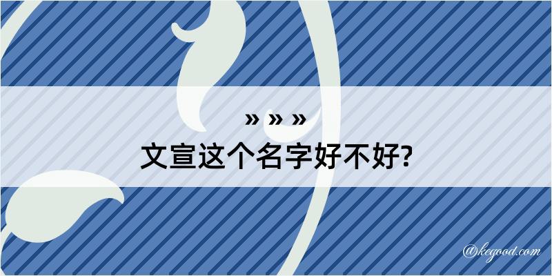 文宣这个名字好不好?