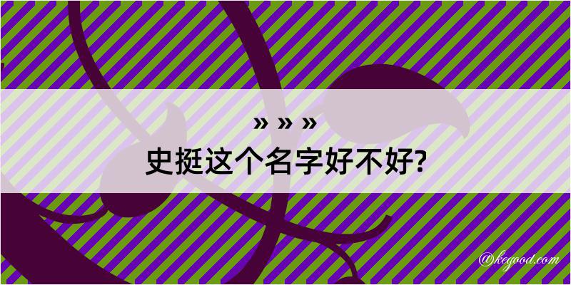 史挺这个名字好不好?