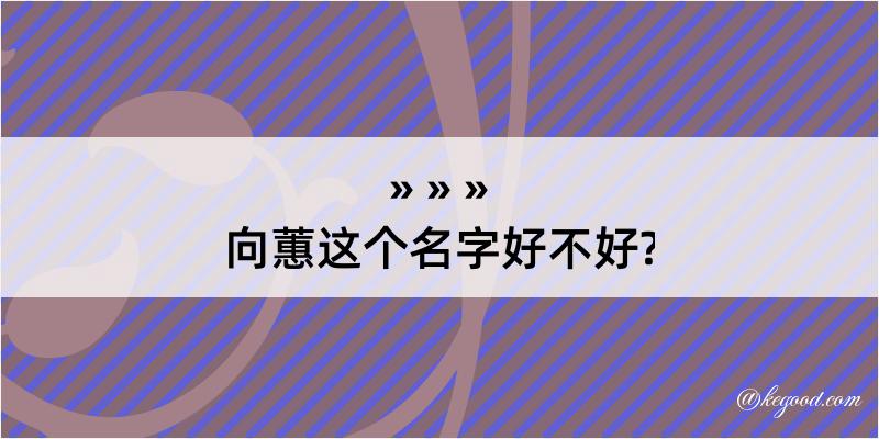 向蕙这个名字好不好?