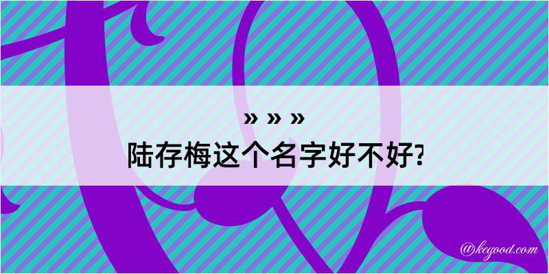 陆存梅这个名字好不好?