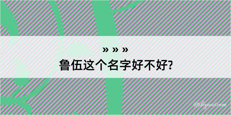 鲁伍这个名字好不好?