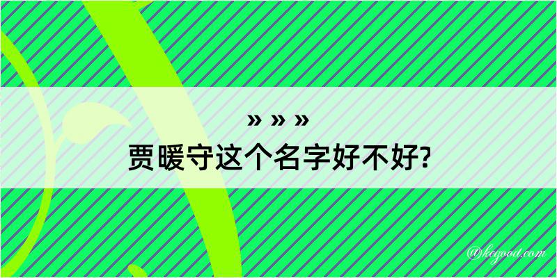 贾暖守这个名字好不好?