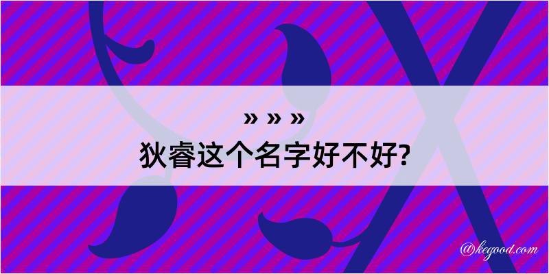 狄睿这个名字好不好?