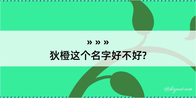 狄橙这个名字好不好?