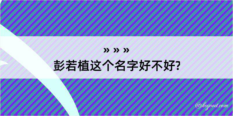 彭若植这个名字好不好?