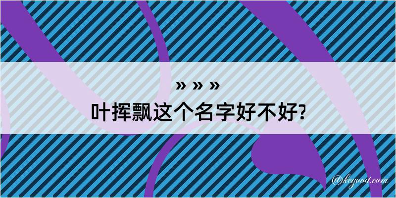 叶挥飘这个名字好不好?