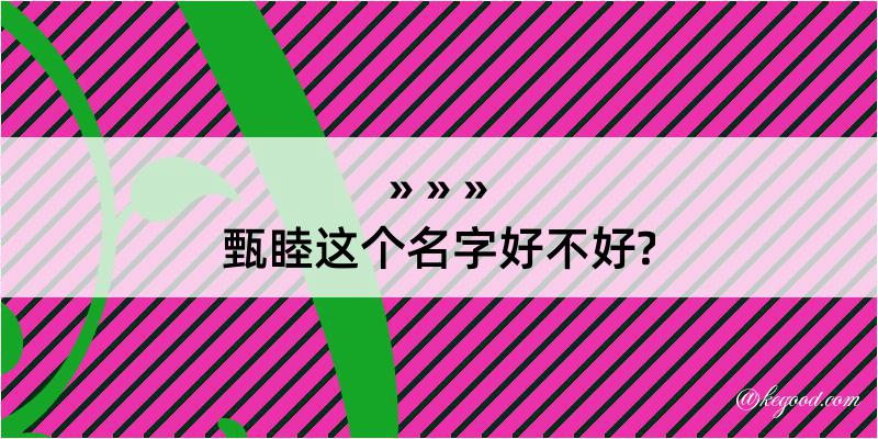 甄睦这个名字好不好?