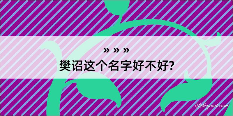 樊诏这个名字好不好?