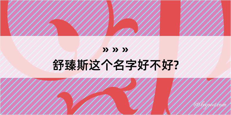 舒臻斯这个名字好不好?