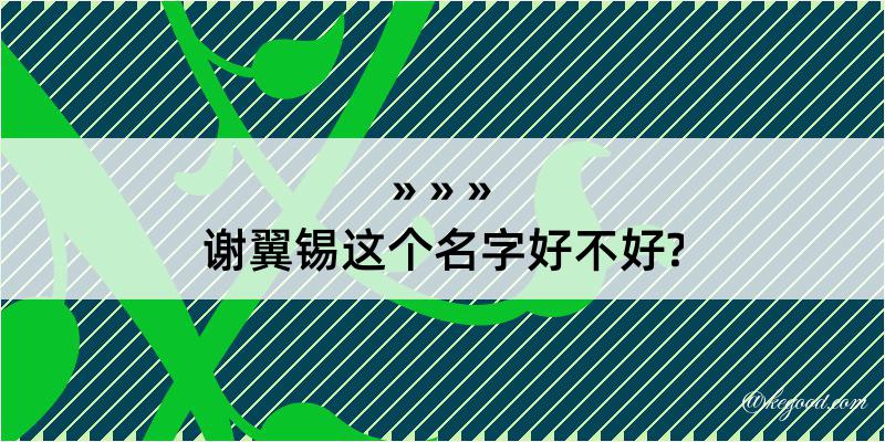 谢翼锡这个名字好不好?