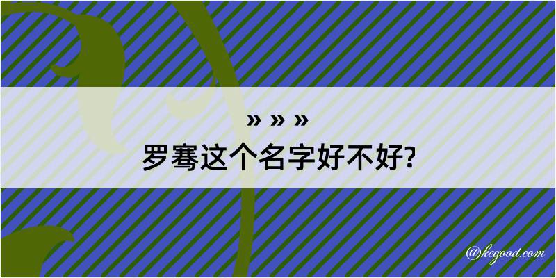 罗骞这个名字好不好?