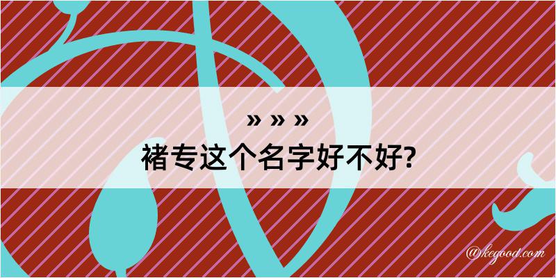 褚专这个名字好不好?