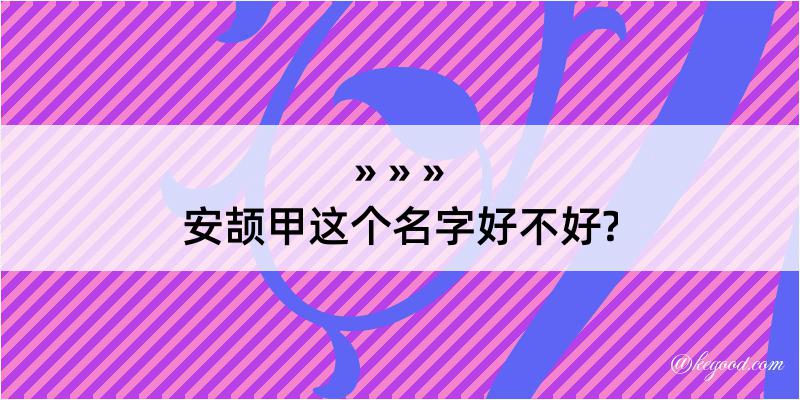 安颉甲这个名字好不好?