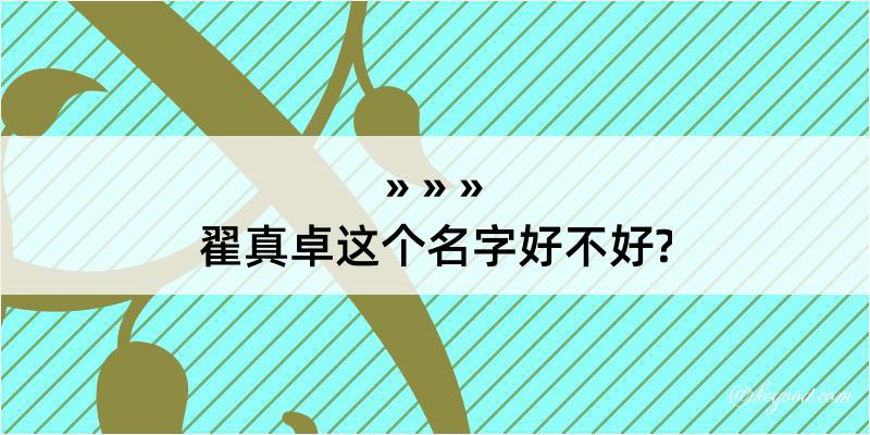 翟真卓这个名字好不好?