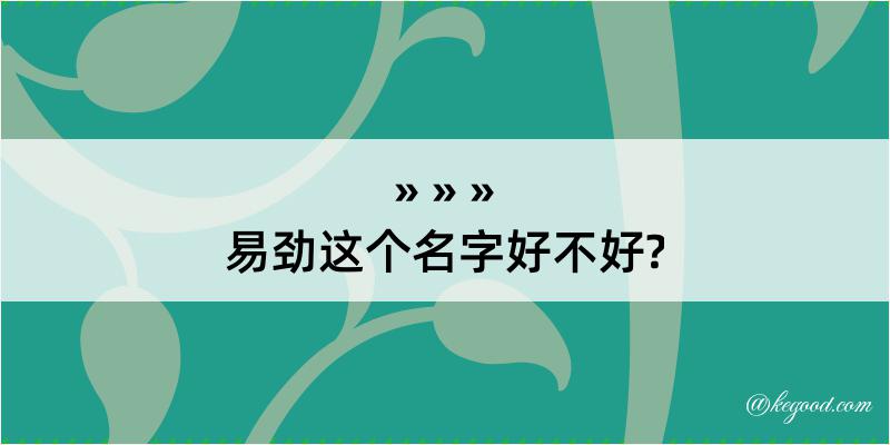 易劲这个名字好不好?