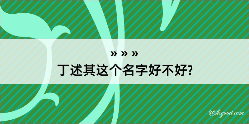 丁述其这个名字好不好?