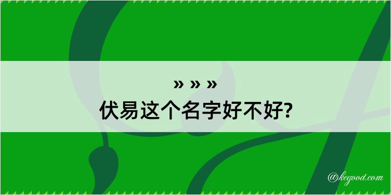 伏易这个名字好不好?