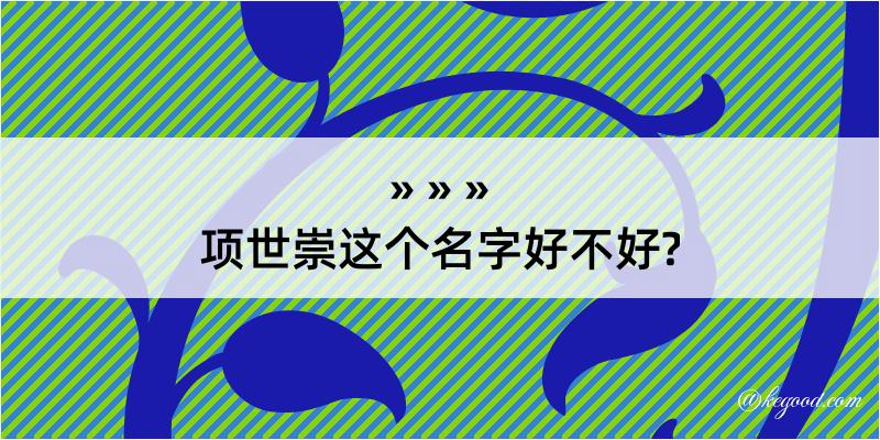 项世崇这个名字好不好?