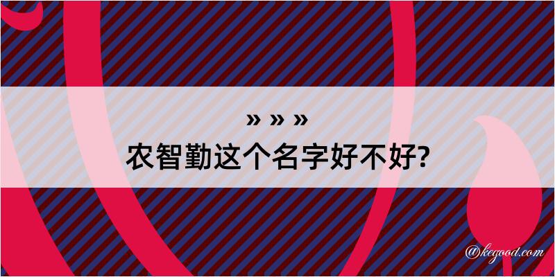 农智勤这个名字好不好?